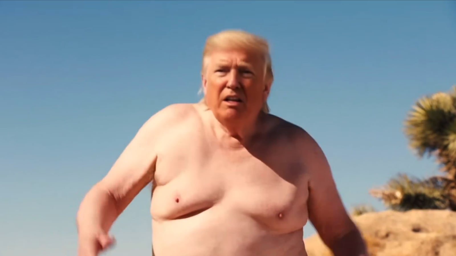 South Park, AI Donald Trump walking naked in the desert