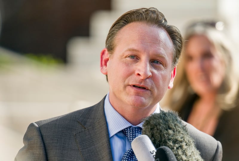 Anthony Colombo, defense attorney for former Canadian Olympian Ryan Wedding, speaks to the media.