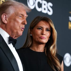 WASHINGTON, DC - DECEMBER 07: First lady Melania Trump and U.S. President Donald Trump attend the 48th annual Kennedy Center Honors at the Kennedy Center on December 07, 2025 in Washington, DC. The 2025 Kennedy Center Honorees are Sylvester Stallone, George Strait, the rock band KISS, Gloria Gaynor, and Michael Crawford.