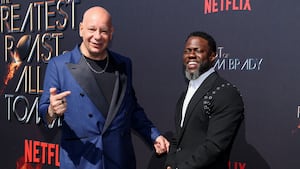 Kevin Hart and Jeff Ross arrive for "The Greatest Roast of All Time: Tom Brady"