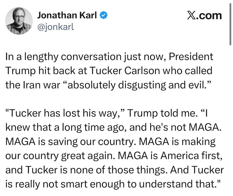 Jonathan Karl tweet