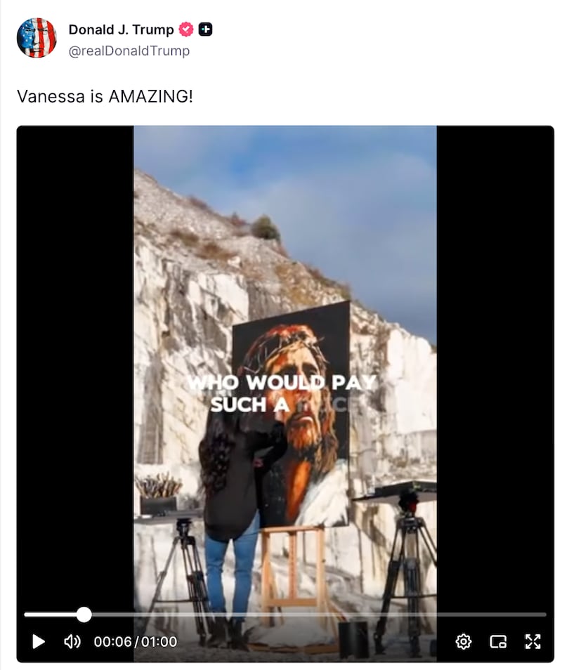 Trump Truth Social post about Vanessa Horabuena