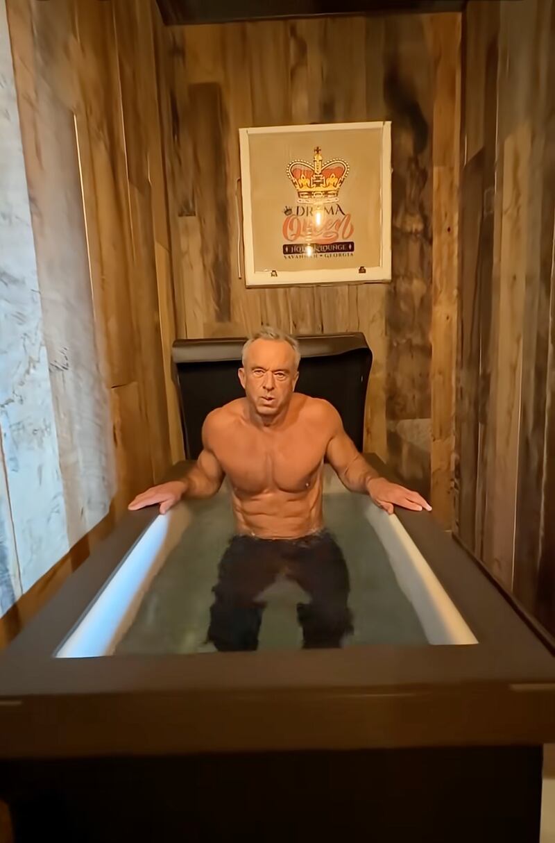 RFK Jr. wears jeans even when in the soaking tub