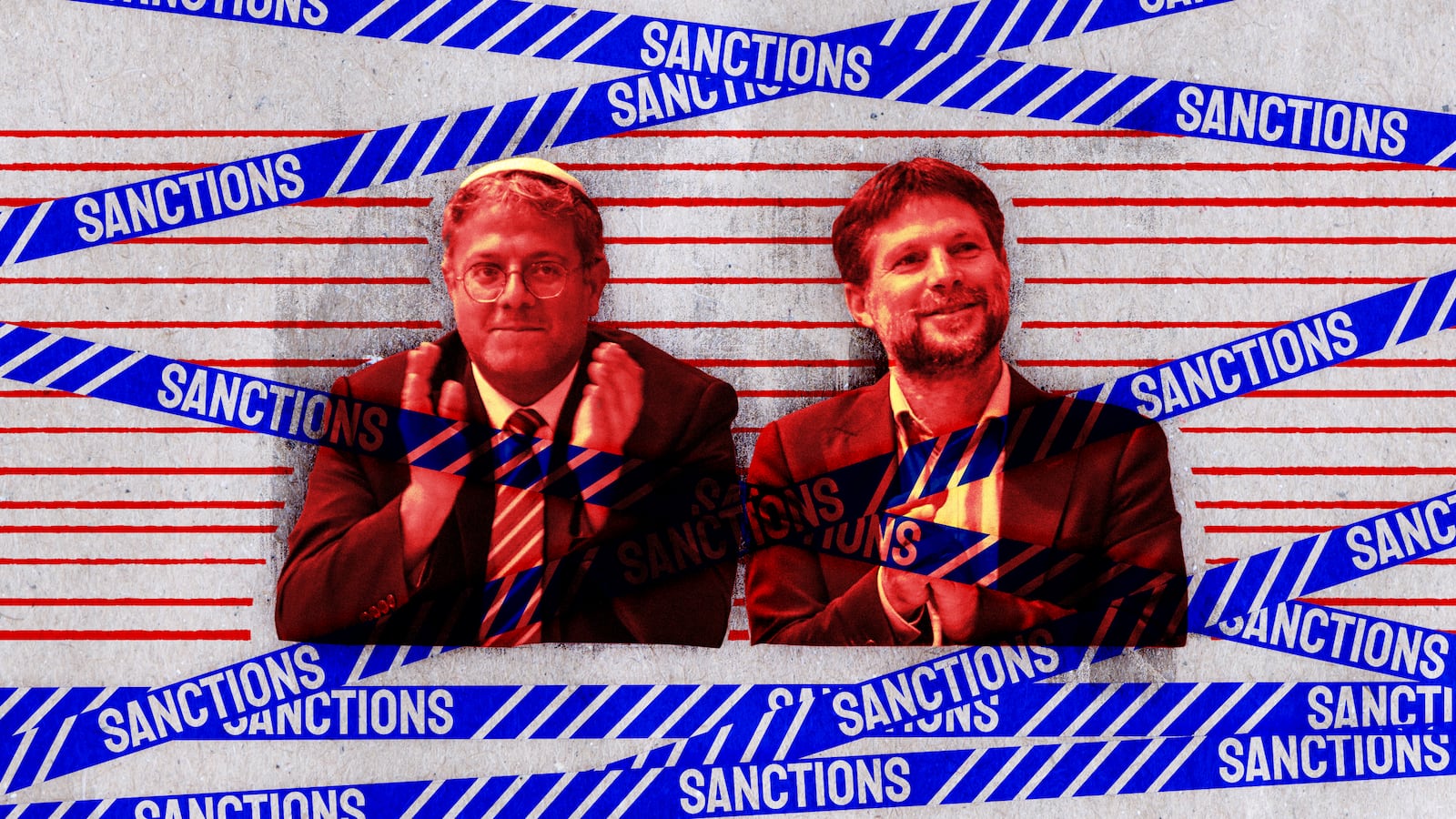 A photo illustration of Internal Security Minister Itamar Ben-Gvir and Finance Minister Bezalel Smotrich.