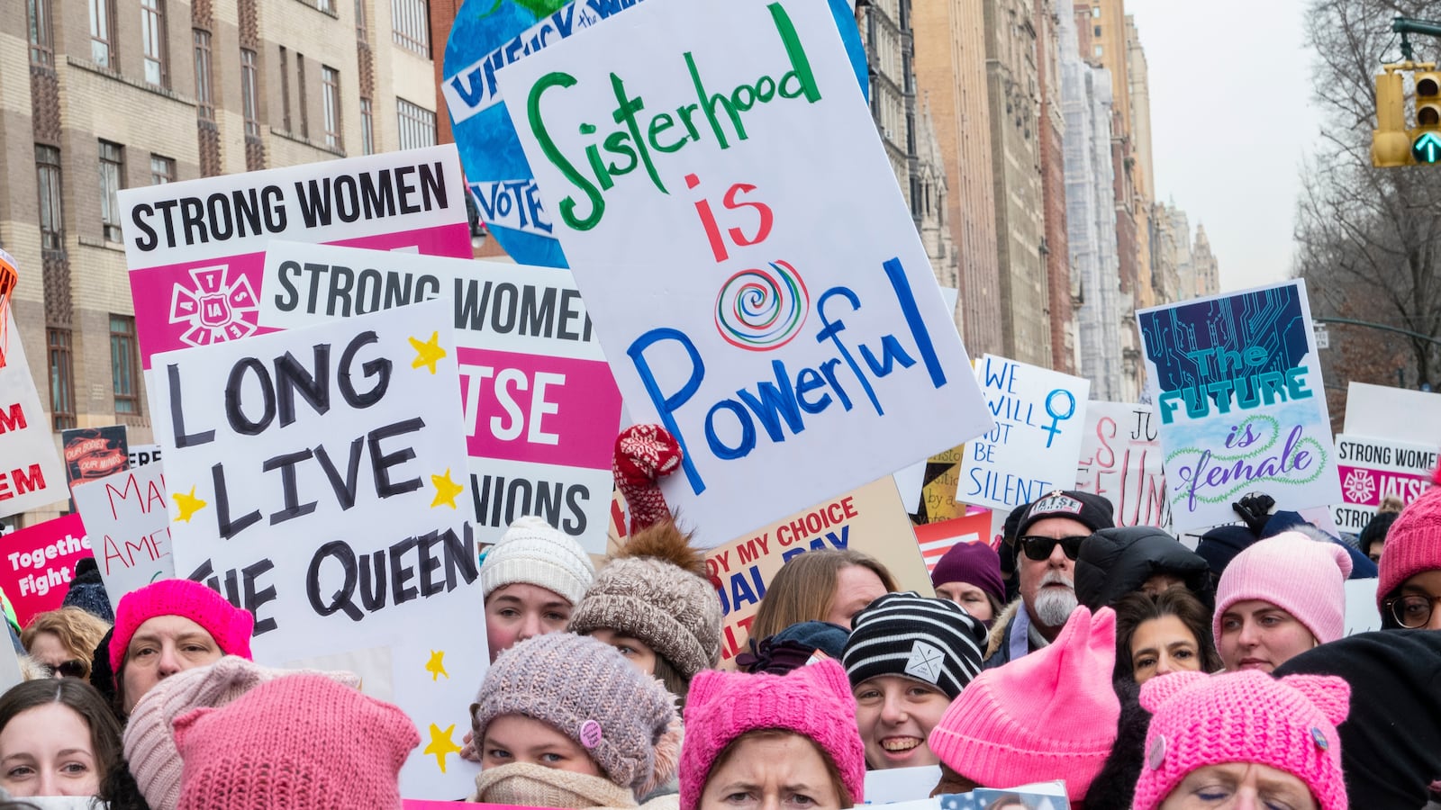 The 4th Annual Women's March gathered at Columbus Circle in NYC, January 18, 2020.