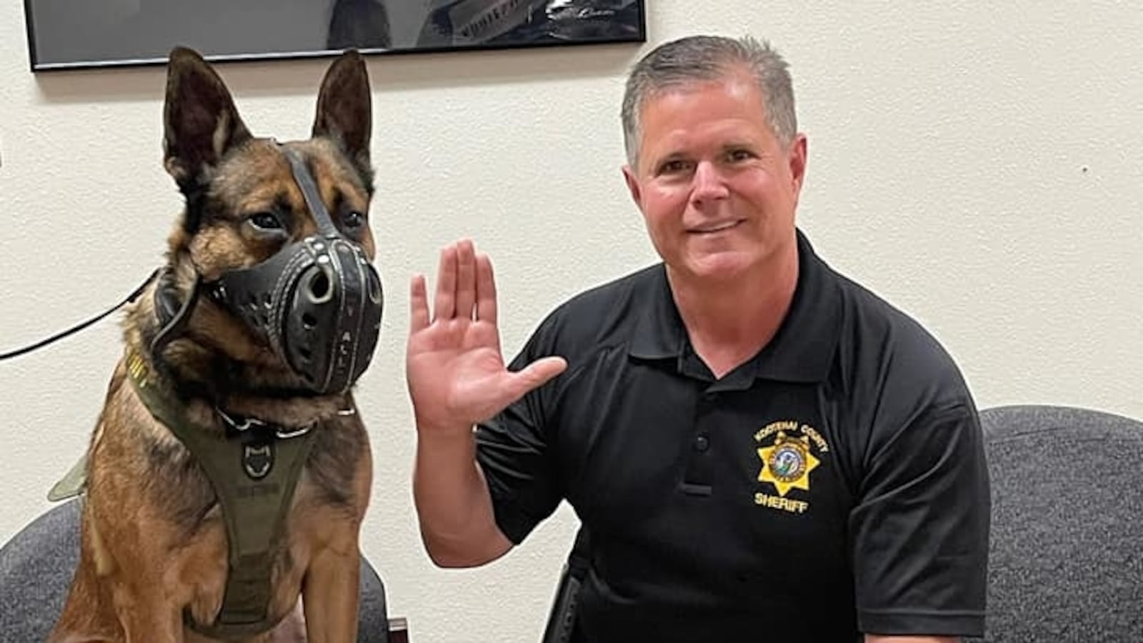 Kootenai County Sheriff Bob Norris with K-9