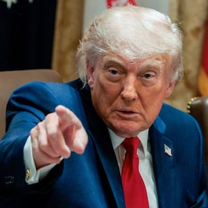 U.S. President Donald Trump points his finger during a cabinet meeting in the Cabinet Room at the White House, in Washington, D.C., U.S., May 27, 2026. REUTERS/Evan Vucci
