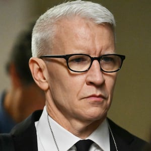 Anderson Cooper of CNN arrives for the hush money trial of former U.S. President Donald Trump at Manhattan Criminal Court on May 16, 2024 in New York City.
