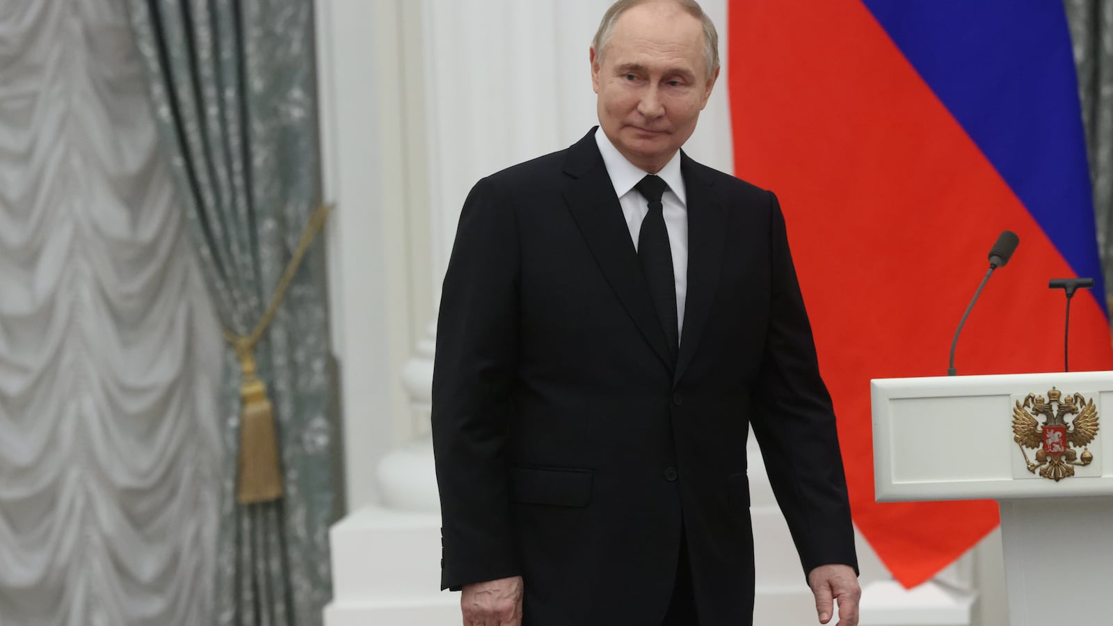 Russian President Vladimir Putin seen during an award ceremony at the Kremlin, on May 30, 2024, in Moscow, Russia.