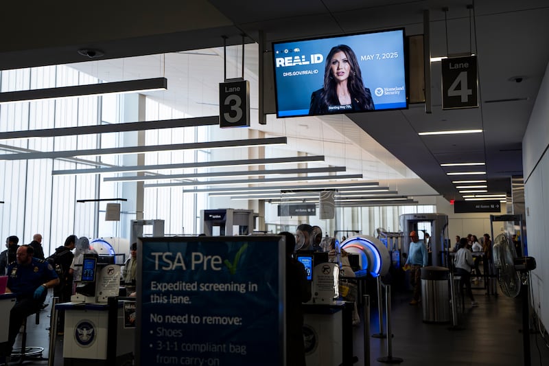 A video of Kristi Noem, secretary of the US Department of Homeland Security (DHS), speaking about REAL ID 2025