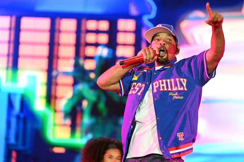 US actor and rapper Will Smith performs on stage during the "Cabaret Vert" festival in Charleville-Mézières on August 17, 2025.