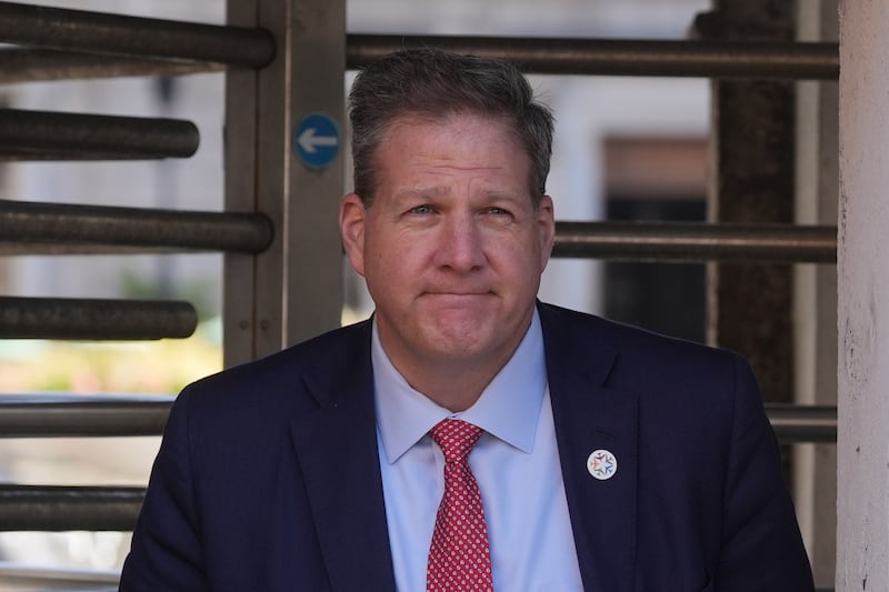 Chris Sununu, head of Airlines for America leaving Leinster House, Dublin after appearing before the Joint Committee on Transport. Picture date: Wednesday March 25, 2026.