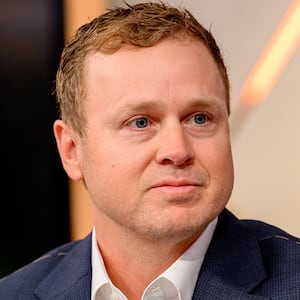 NEW YORK, NEW YORK - JANUARY 28: TV personality and Los Angeles mayoral candidate Spencer Pratt visits "Fox & Friends" at Fox News Channel Studios on January 28, 2026 in New York City. (Photo by Roy Rochlin/Getty Images)