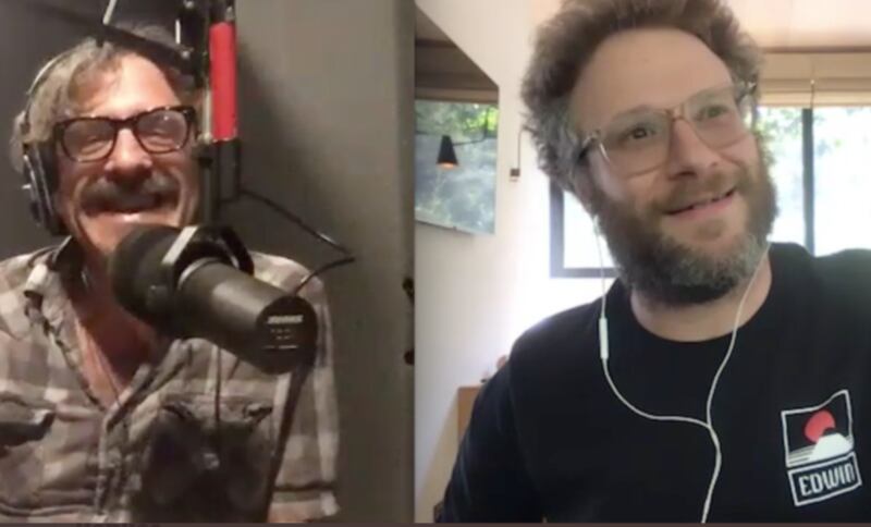Rogen during a later appearance on Maron's pod, in 2020.