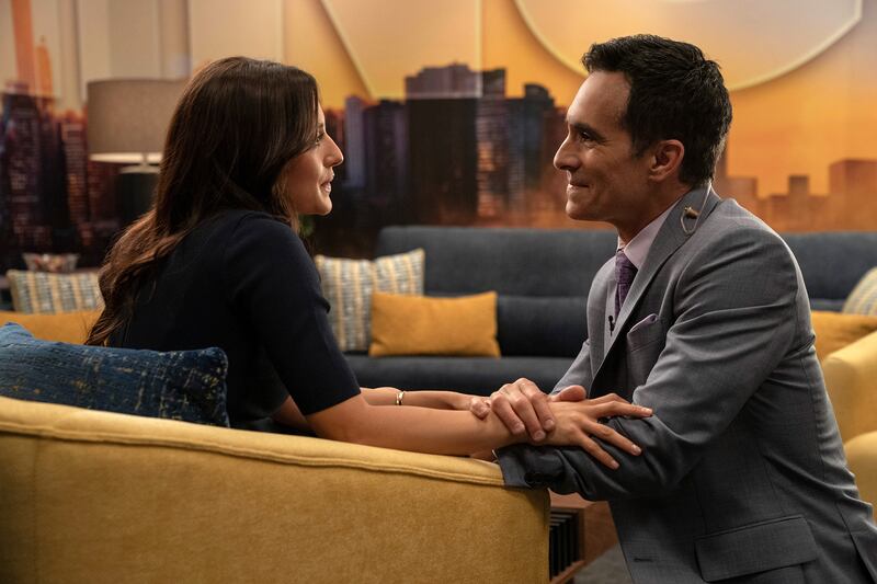 Ashley Reyes and Nestor Carbonell in The Morning Show.