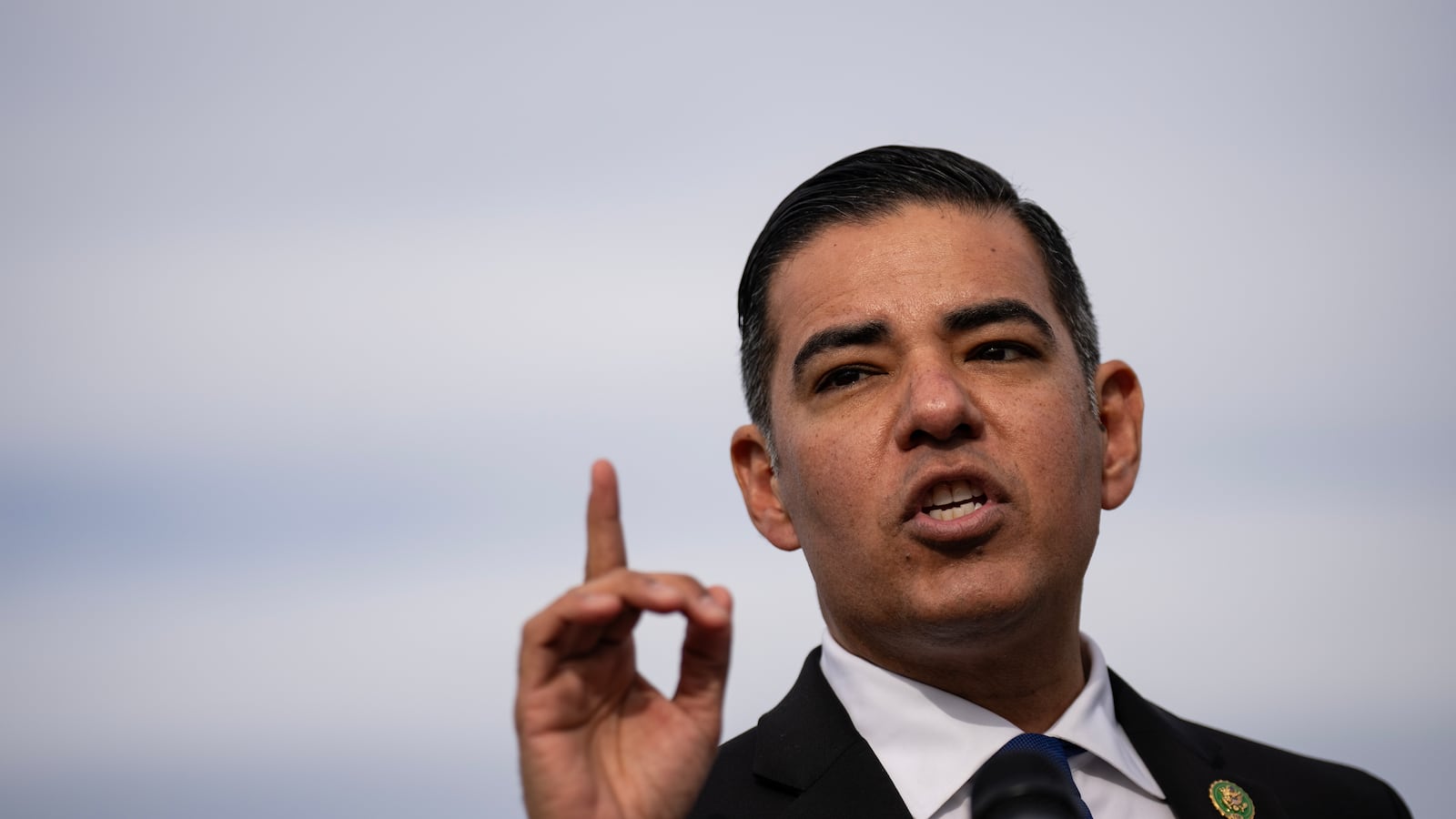 WASHINGTON, DC - DECEMBER 13: Rep. Robert Garcia (D-CA) speaks during a news conference about Republican efforts to open an impeachment inquiry into U.S. President Joe Biden, outside the U.S. Capitol on December 13, 2023 in Washington, DC. Earlier in the day, U.S. President Joe Biden's son Hunter Biden defied a subpoena from Congress to testify behind closed doors ahead of a House vote on an impeachment inquiry against his father. (Photo by Drew Angerer/Getty Images)