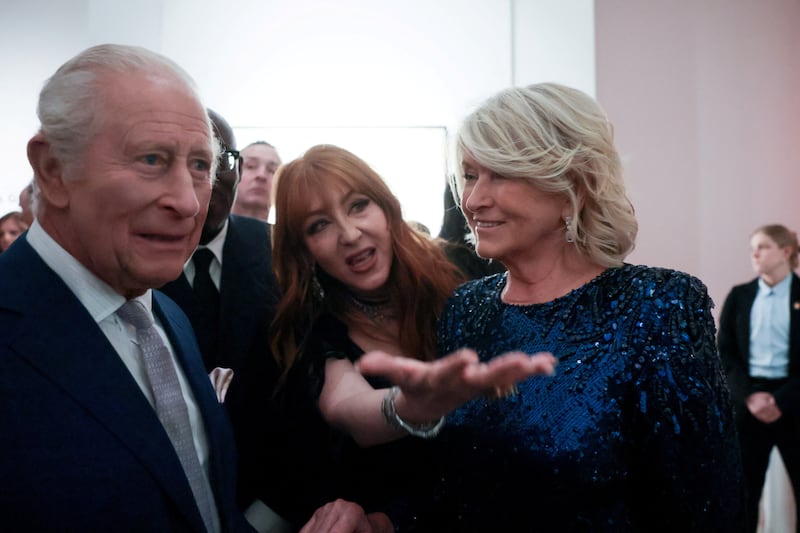 King Charles, Charlotte Tilbury and Martha Stewart attend the King's Trust Global Gala at Rockefeller Center during a state visit, in New York.