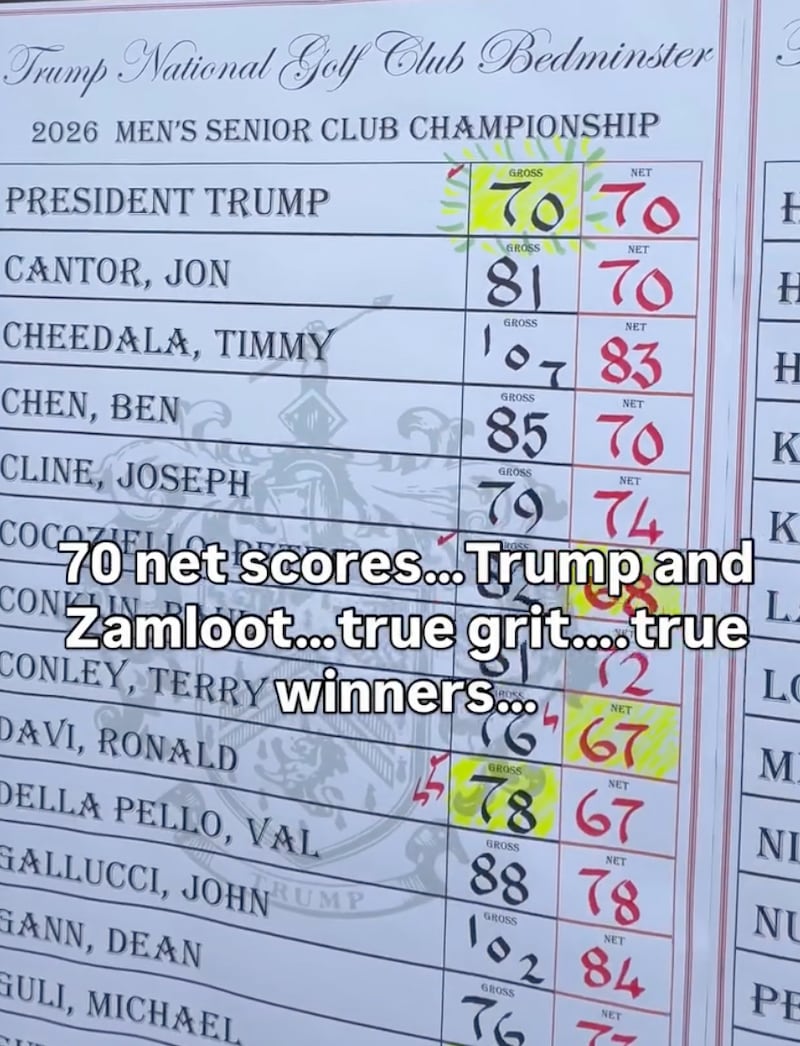 donald trump golf score bedminster