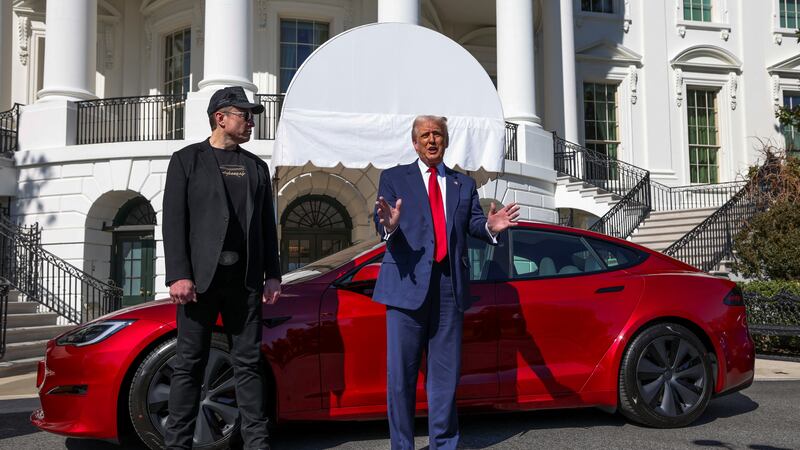 Stephen Colbert has called Donald Trump a Tesla owner who hates Elon Musk too.