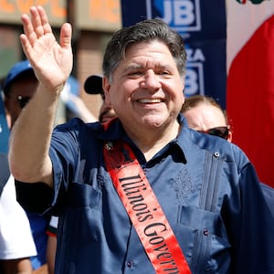 Illinois governor JB Pritzker walks during the 55th Annual 26th Street Mexican Independence Day parade in Chicago on September 13, 2026.