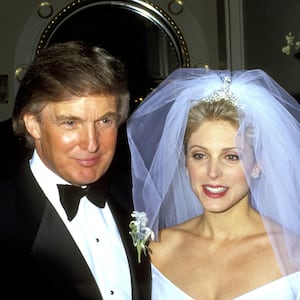 Donald Trump and Marla Maples at their wedding.