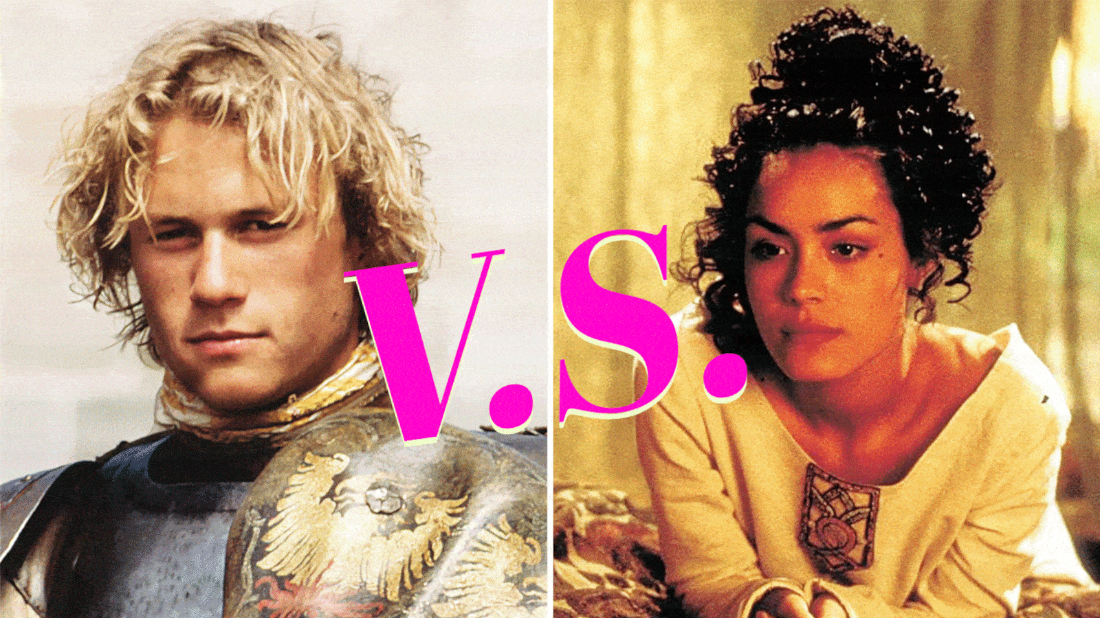 Heath Ledger as William Thatcher and Shannyn Sossamon as Jocelyn in A Knight's Tale (2001)