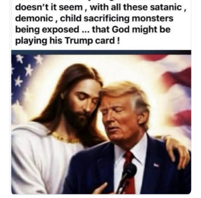 Trump shared this image, taken from a post on X, after sparking an uproar with an earlier post depicting himself as Jesus.