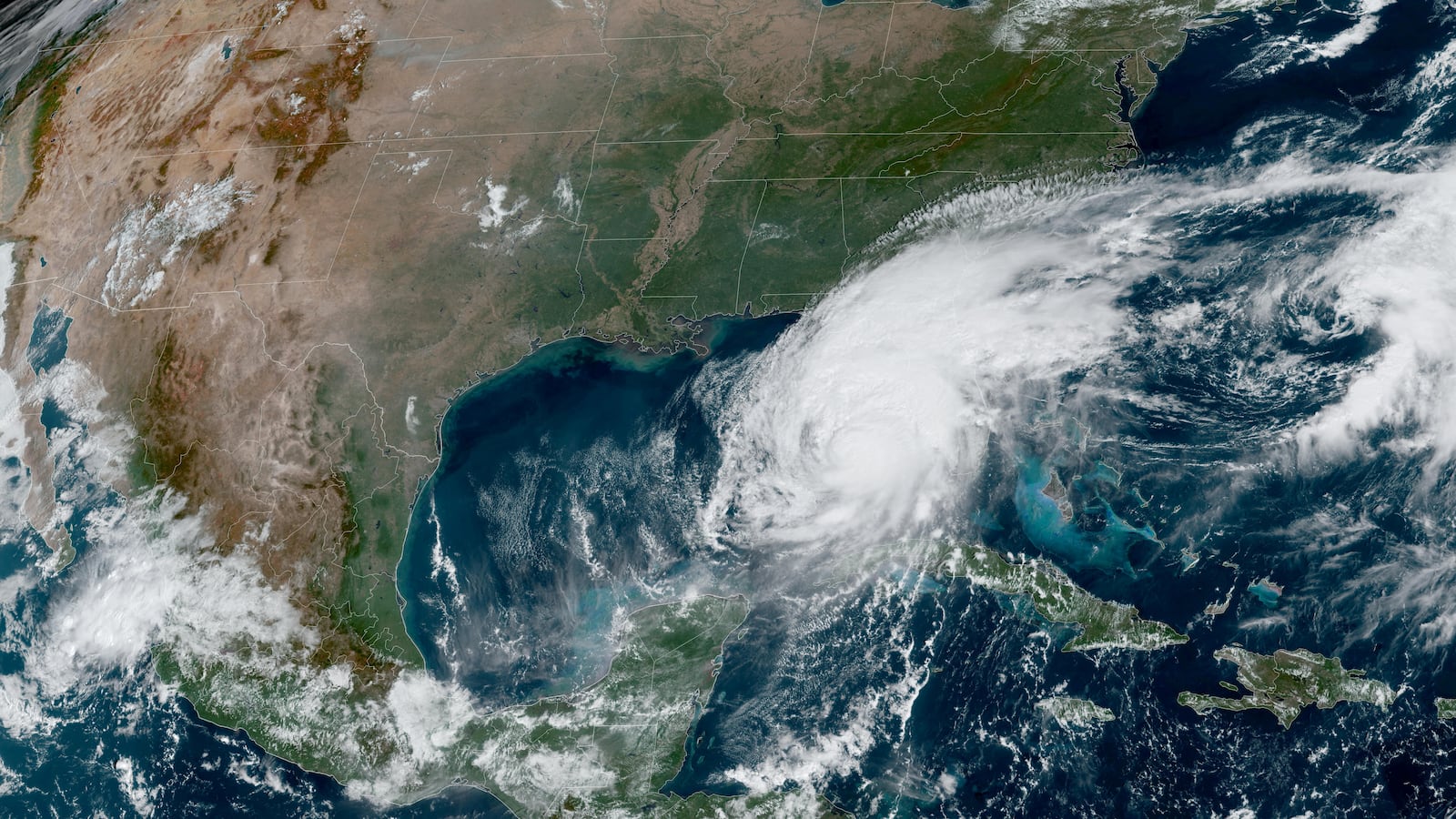 A satellite image of Hurricane Milton from October 9, 2024.