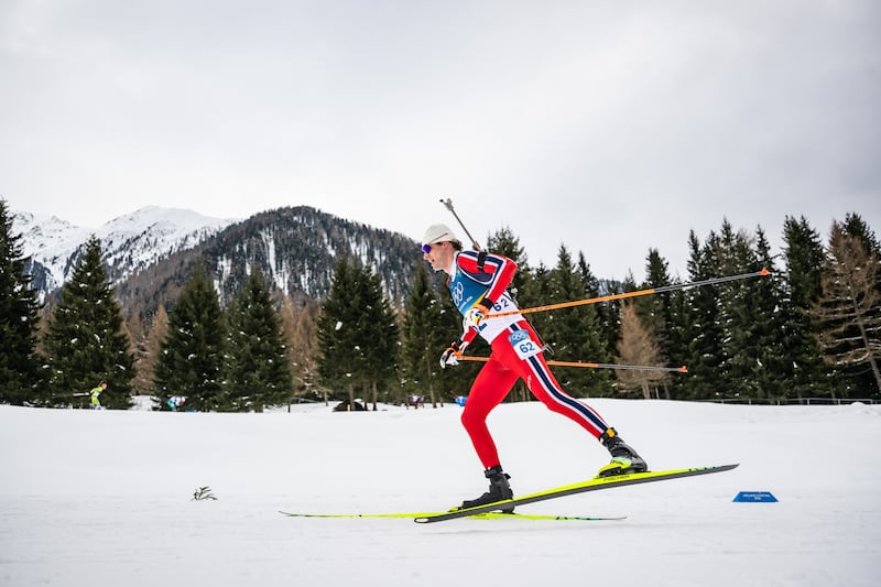 Sturla Holm Laegreid of Team Norway in action during the Men 20km Individual on day four of the Milano Cortina 2026 Winter Olympic Games