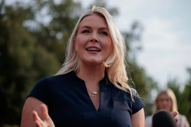 White House Press Secretary Karoline Leavitt speaks with reporters at the White House in Washington, D.C., on August 27, 2026.