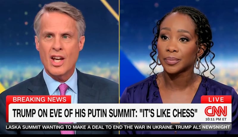 Terry Morgan and Abby Phillips seen during CNN'S "Newsnight" show.