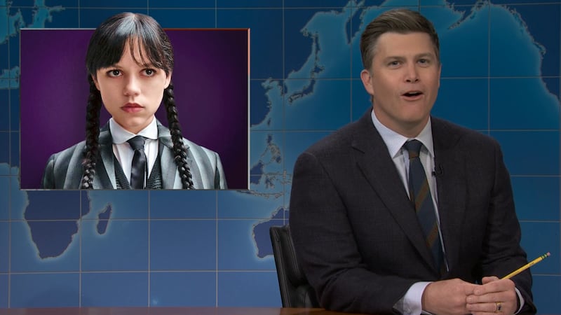 SNL, Colin Jost talking about Wednesday Adams.