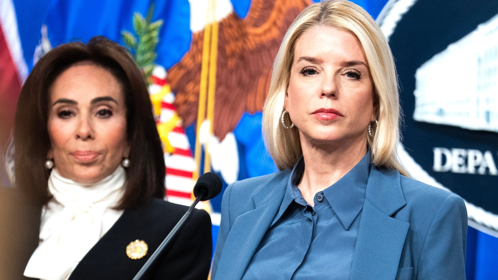 Attorney General Pam Bondi conducts a news conference at the Department of Justice on Thursday, December 4, 2025.