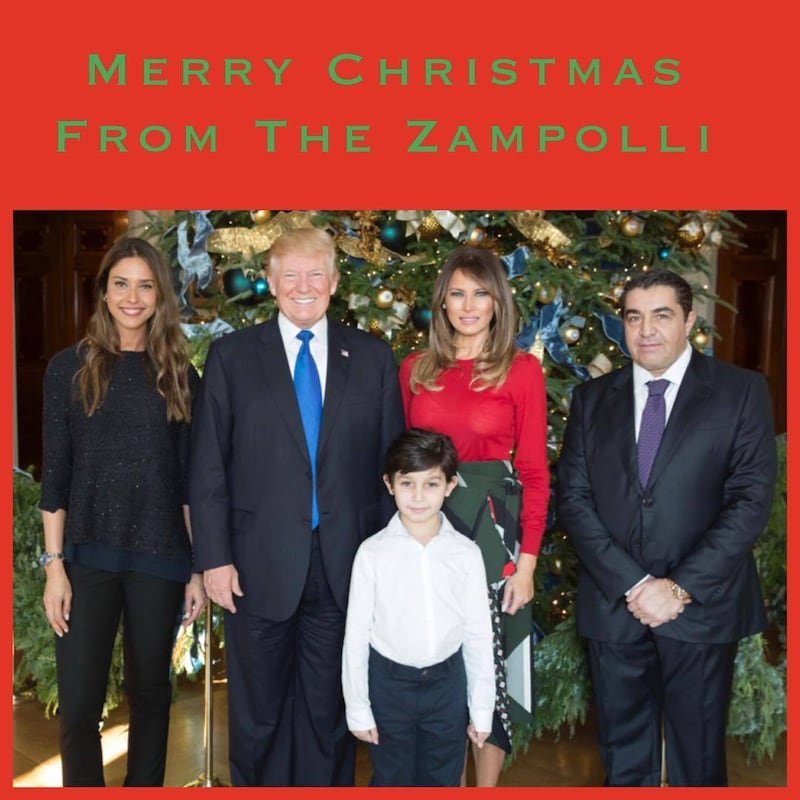 Donald Trump, Melania Trump, Amanda Ungaro, Giovanni Zampolli, and Paolo Zampolli