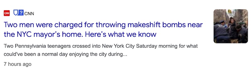 Google search results