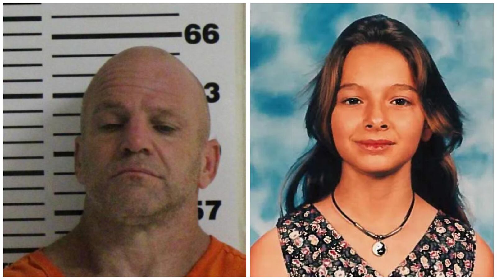 Split image of mugshot of Jamison Fisher (left) photo of Trudy Appleby (right)