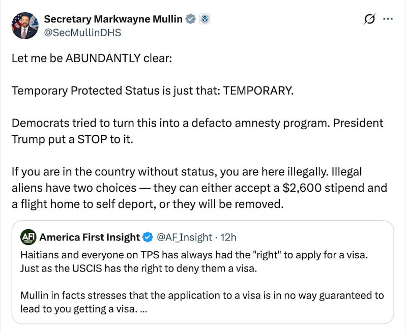 Mullin attempted to backtrack amid the anger.