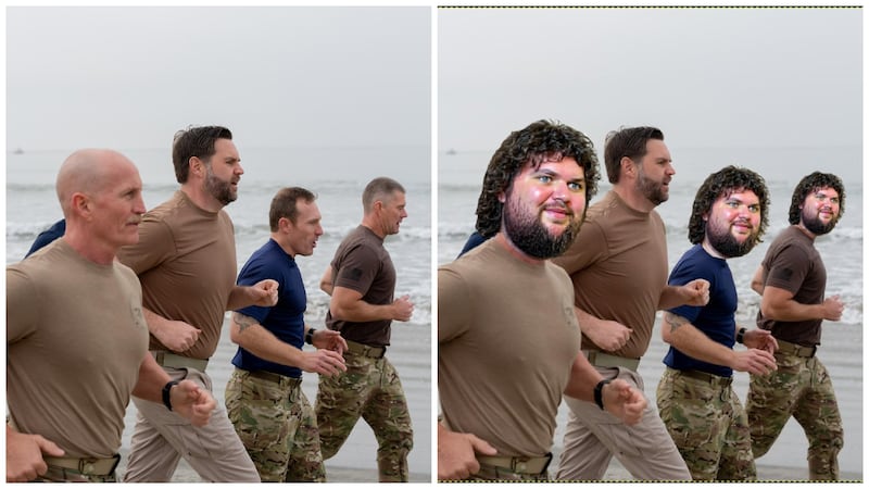 Online jokers immediately jumped on JD Vance's Navy SEAL PT session.