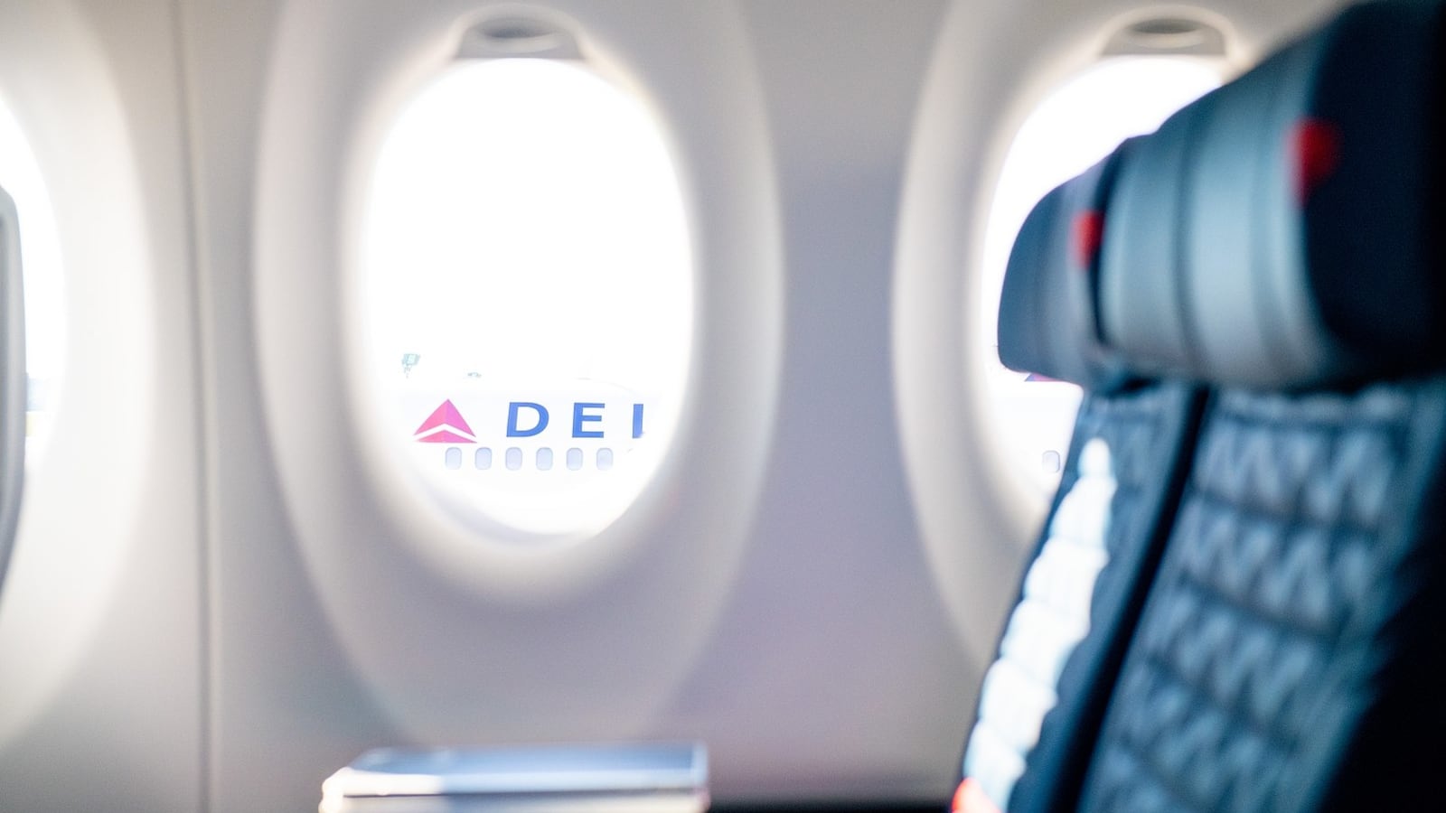 Interior of the first-class cabin on a Delta aircraft