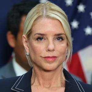 NEW YORK, NEW YORK - AUGUST 25: U.S. Attorney General Pam Bondi attends a press conference at the U.S. Attorney’s Office on August 25, 2025 in the Brooklyn Heights neighborhood of the Brooklyn borough in New York City. Attorney General Bondi announced the guilty plea of Sinaloa cartel co-founder Ismael “El Mayo” Zambada Garcia on federal crimes alongside other law enforcement officials including the U.S. Attorney for the Eastern District of New York Joseph Nocella, Jr., Drug Enforcement Administrator Terrance C. Cole, Homeland Security Investigations Acting Executive Associate Director Derek W. Gordon, and Federal Bureau of Investigation Operations Director Chad Yarbrough. (Photo by Michael M. Santiago/Getty Images)