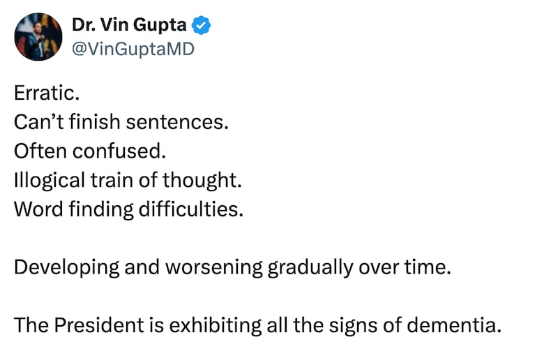 Dr. Vin Gupta X post