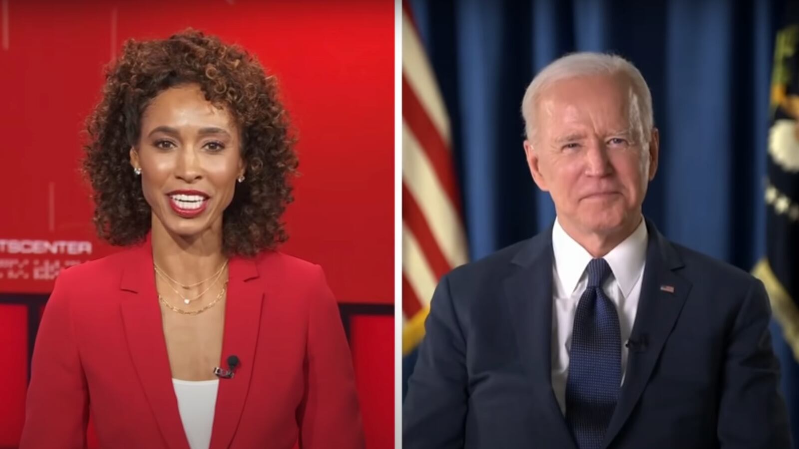 Sage Steele interviews Joe Biden in primetime on ESPN.