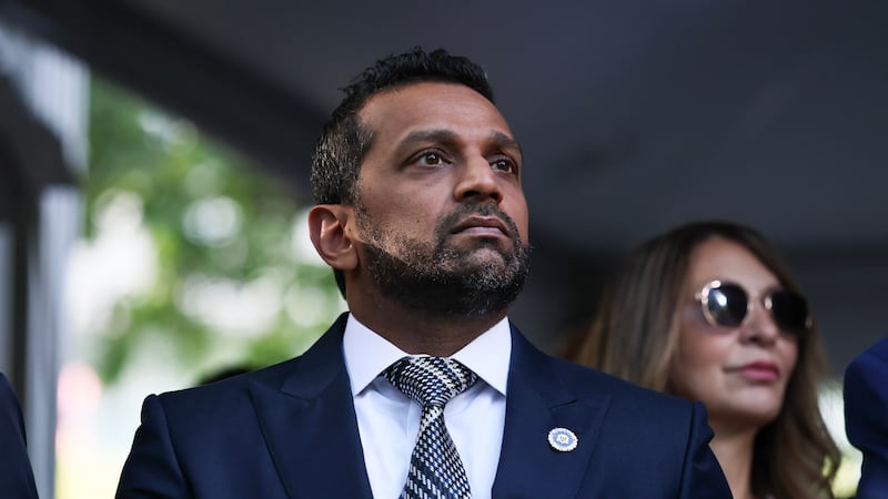 Kash Patel, the FBI director, attends the annual 9/11 Commemoration Ceremony at the National 9/11 Memorial and Museum on the morning after the shooting.