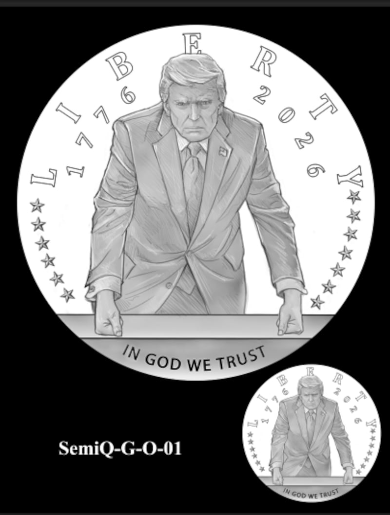 Donald Trump gold coin proposed design