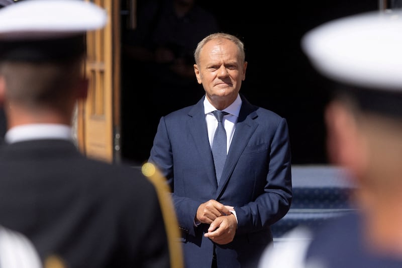 FILE PHOTO: Polish Prime Minister Donald Tusk during Polish-Swedish intergovernmental consultations at the naval base in Gdynia, Poland, June 29, 2026.  REUTERS/Lukasz Glowala/File Photo