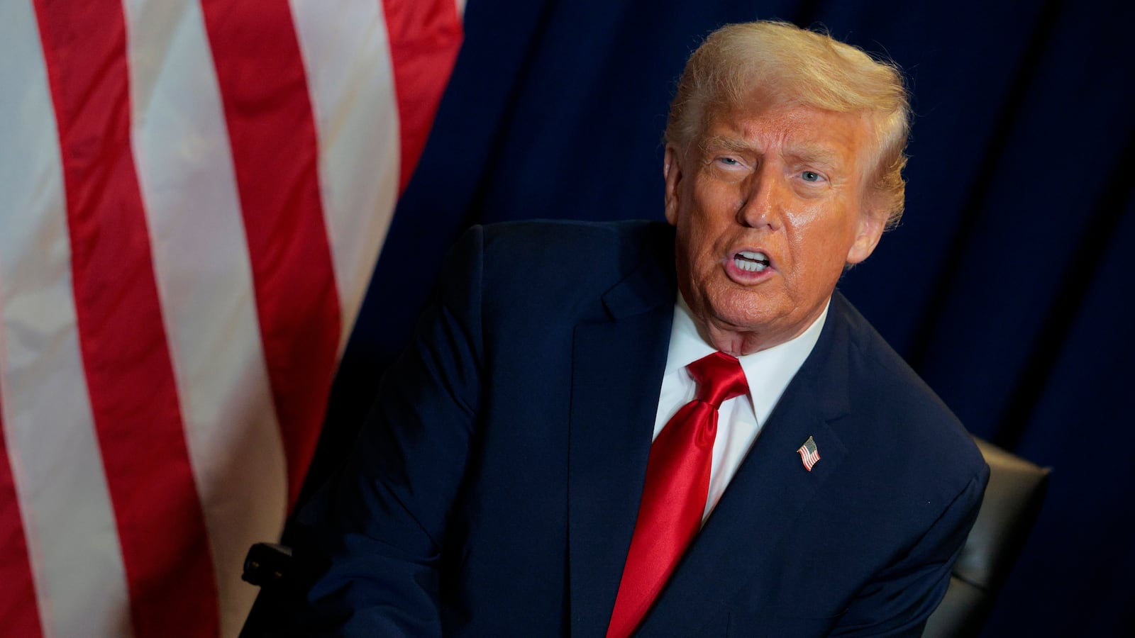President Donald Trump speaks during a meeting at the 80th session of the UN’s General Assembly (UNGA) at the United Nations headquarters on September 23, 2025 in New York City.
