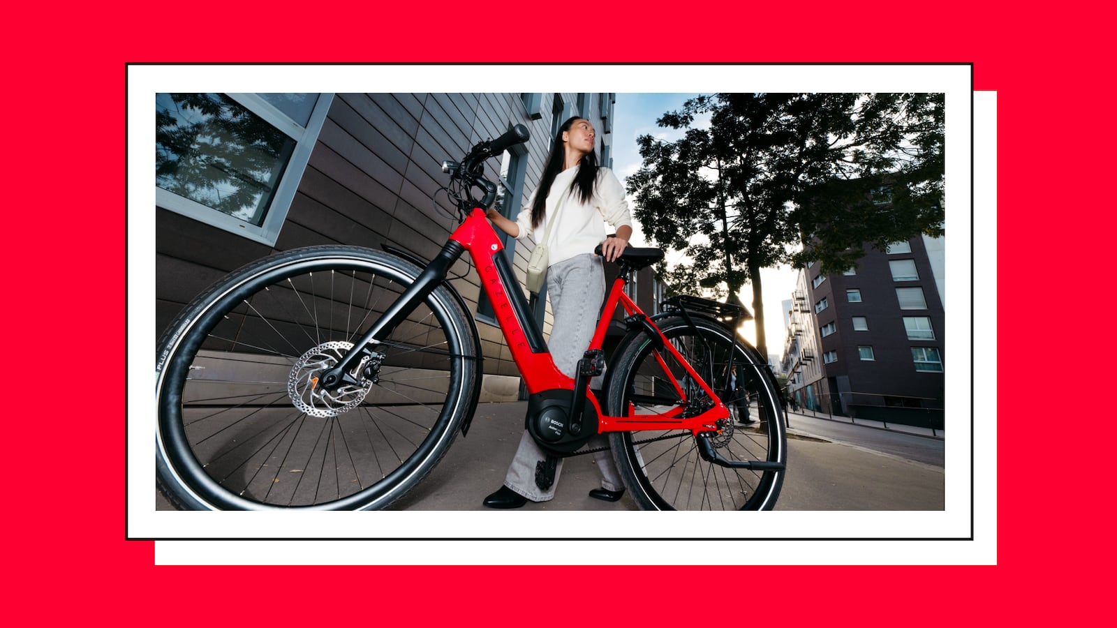Woman with an e-bike.