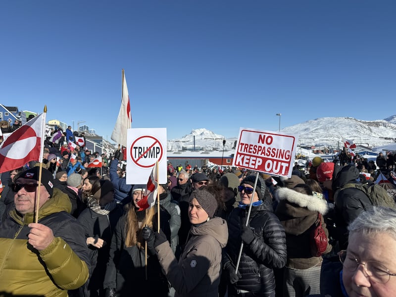Greenlanders gathered to protest