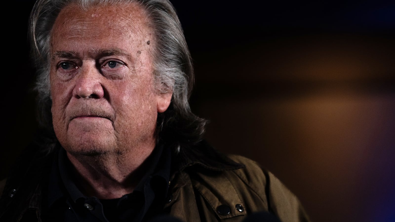 Steve Bannon, Donald Trump's former White House strategist holds a press conference after his release from prison, at the Loews Regency Hotel on October 29, 2024 in New York City.