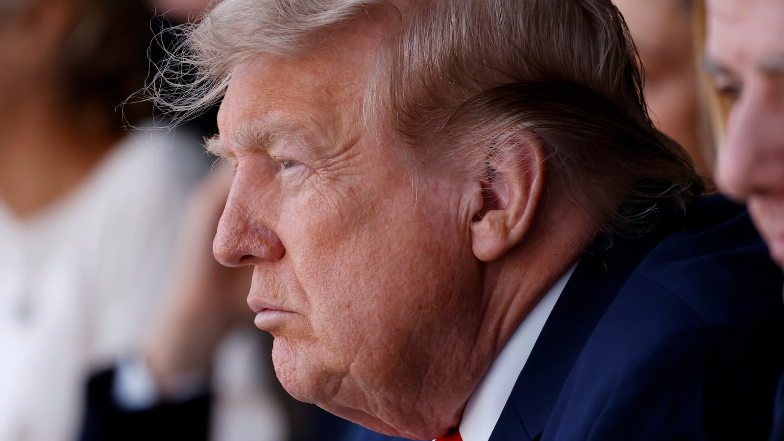 EAST RUTHERFORD, NEW JERSEY - JULY 19: U.S. President Donald Trump looks on during the FIFA World Cup 2026 Final match between Spain and Argentina at New York New Jersey Stadium on July 19, 2026 in East Rutherford, New Jersey. (Photo by Eva Marie Uzcategui - FIFA/FIFA via Getty Images)